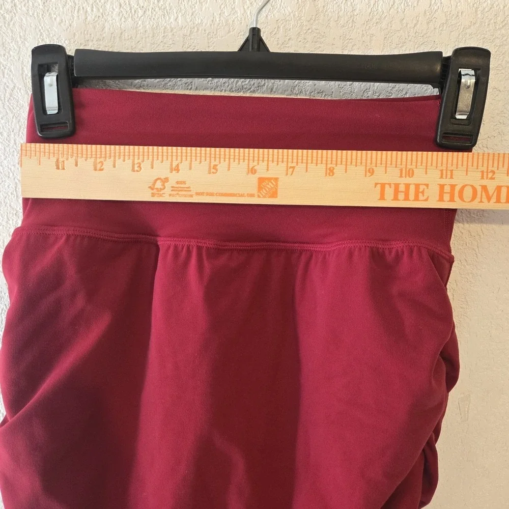 Athleta Red Ruched Skirt Womens Small Athletic Stretch Pull On Activewear - Picture 4 of 10